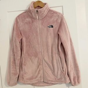 North Face pink silken fleece zip jacket